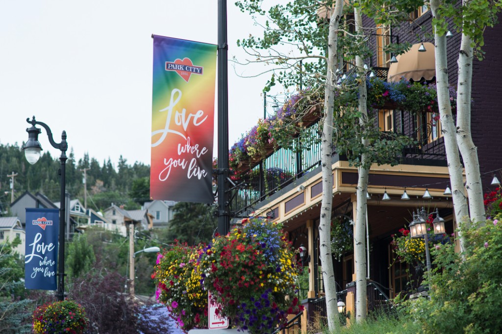 Park City street banner on Main Street