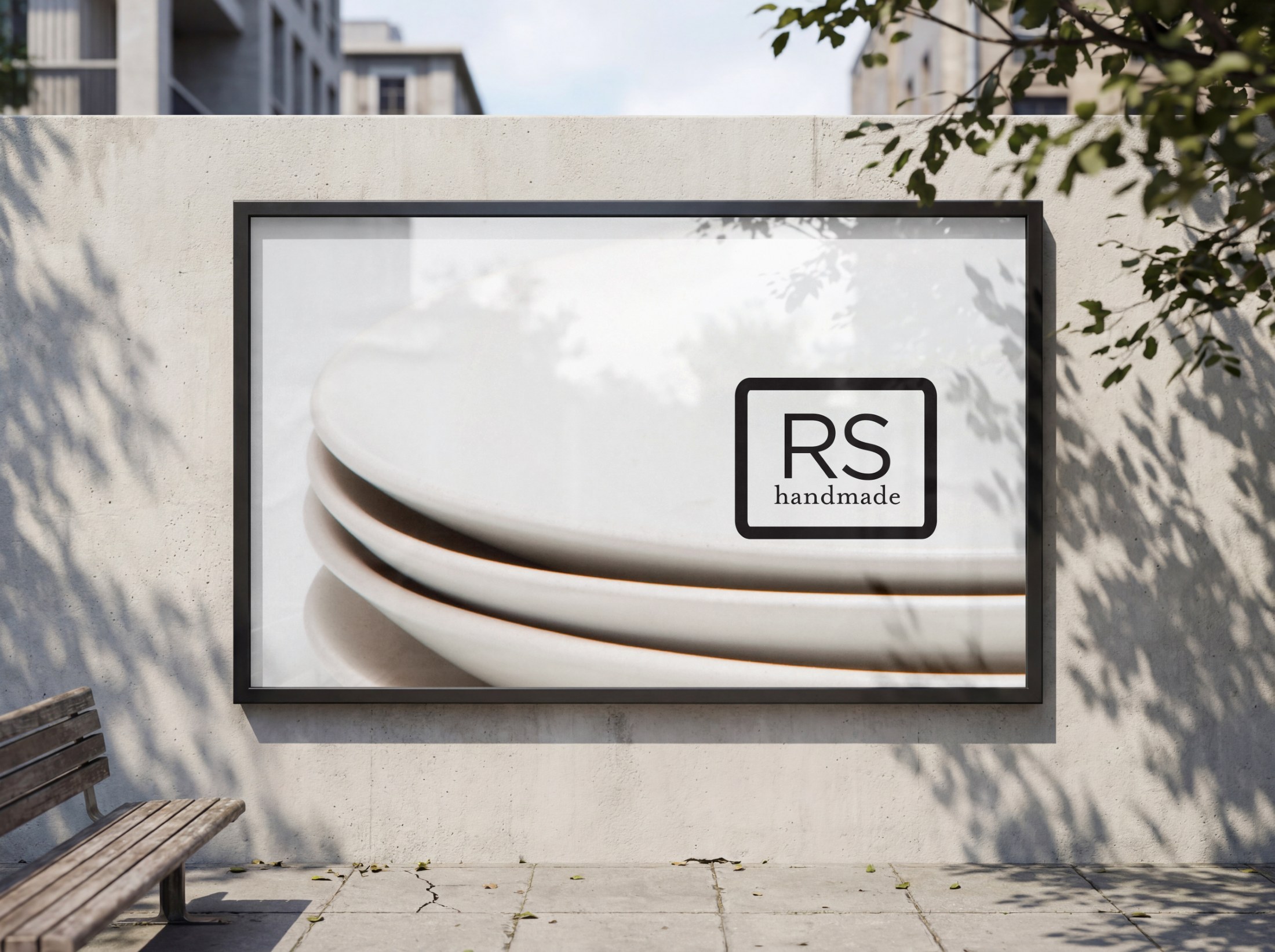RS handmade poster treatment on a concrete wall