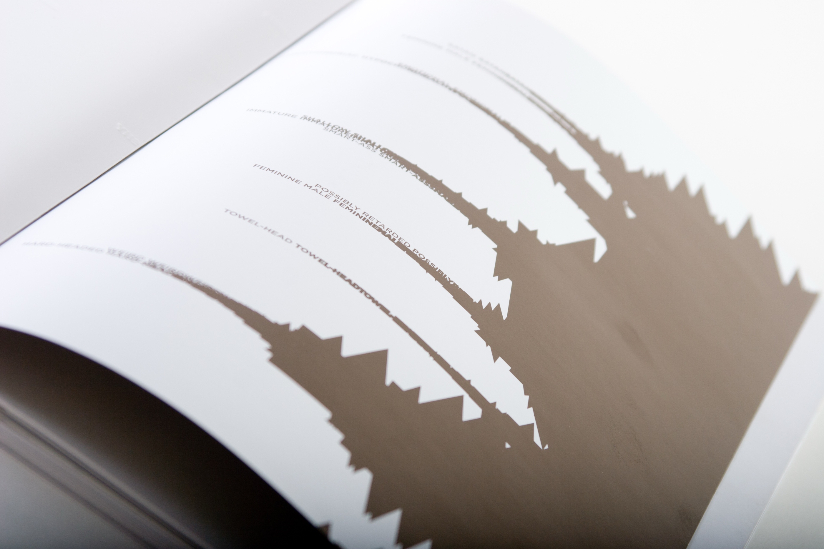 Jagged graphic bars with label typography